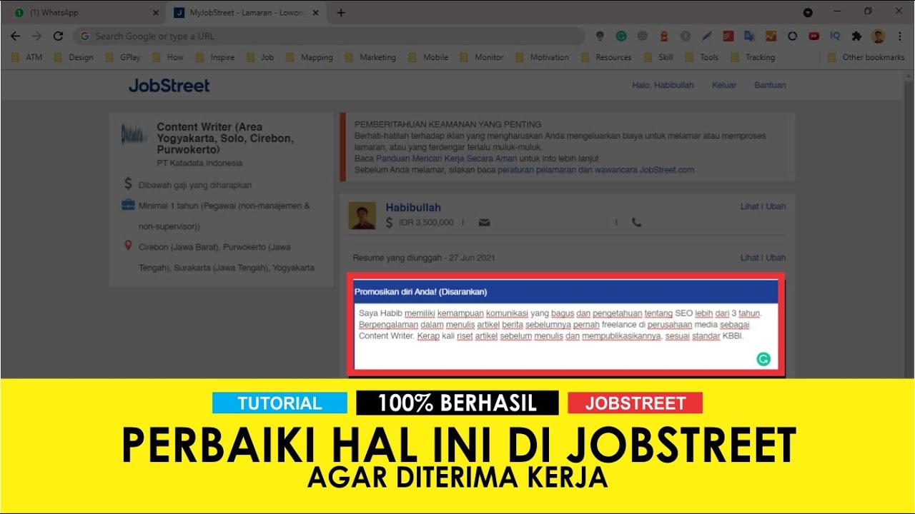 Cara Melamar Kerja Di Jobstreet Agar Dipanggil (Cobain!) - YouTube