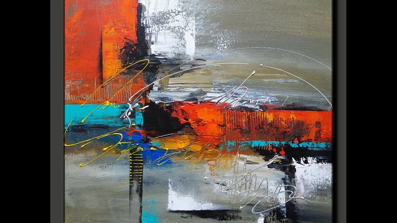 Abstract Painting / EASY Acrylic Abstract Painting / Demo - YouTube