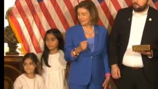 Nancy Pelosi ELBOWS little daughter of new GOP Congresswoman!!!