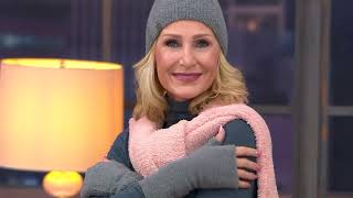 Barefoot Dreams CozyChic Beanie and Fingerless Gloves Set on QVC