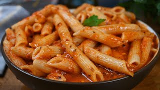 Easy and So Delicious! Pasta with Tomato Sauce and Feta Cheese!