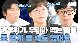 [#유퀴즈] 우리의 식량문제와 직결된 기후 위기의 심각성💥 자포니카 품종 생산 나라들이 이상기후를 맞는다면, 먹던 쌀을 더 이상 먹을 수 없게 된다?