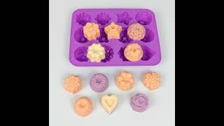 M025~Ready stock 12-cavity handmade soap silicone mold ,cake mold,chocolate mold#soapmold #cakemold