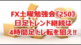 FX土曜勉強会《250》日足トレンド継続は4時間足トレ転を狙え‼