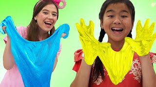 Jannie Playing with Slimes and Sand Ice Cream | Kids Make Slime