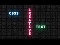 CSS Creartive Text Animation Effects Tutorial | CSS Neon Light Text Typography