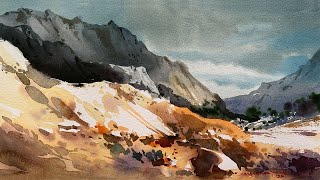 Mountains Painting Tutorial | Watercolor demo by Shahanoor Mamun