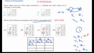 Example 1.007 TOC GATE CS 2008 (product automaton)