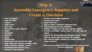 Hurricane Preparation Webinar - Section 4 - Assemble Emergency Supplies & Create a Checklist.