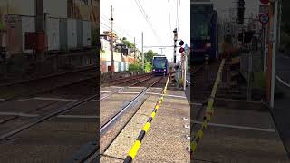 【鹿児島市電1016号】南港踏切を通過します。Level crossings in  Kagoshima　#shorts #鹿児島市電 #tram