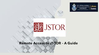 Remote Access to JSTOR