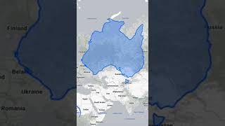 Size comparison | Australia over North Pole, Europe and Central Asia | #experimentsnothing