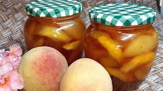 Delicate peach jam for the winter. Recipe for peach jam with slices.