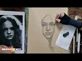 how to draw a leonardo da vinci inspired portrait using sketching pencils u0026 charcoals.