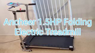 ANCHEER Folding Treadmill, Treadmills for Home with LCD Exercise Computer and Heart Rate Grips