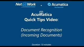 Acumatica Quick Tips: Document Recognition