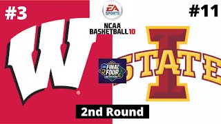#3 Wisconsin vs #11 Iowa State - NCAA Basketball 10 Simulation!