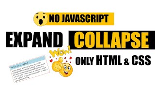 Expand Collapse Section using only HTML & CSS [No JavaScript]🔥 #csstricks #csstutorial #cssanimation