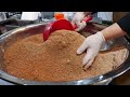 making chocolate rice cake korean street food