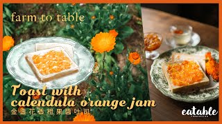 How to make toast with calendula orange jam | farm to table | recipe |Toast |Put bread on the table