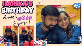 Harika’s Birthday Celebration ❤️🤩Emotional Moment | Aravish குடுத்த  Suprise❤️🎉 | Aravish \u0026 Harika