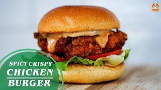 Spicy Crispy Chicken Burger Recipe By Laisha's Kitchen