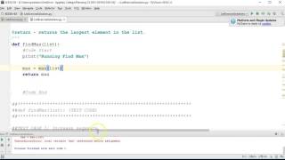 Python Basics - Lists Exercise findMax(list)
