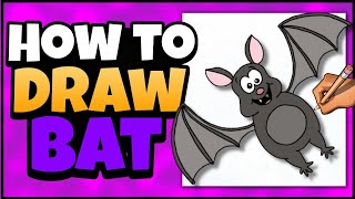 How to Draw a Bat | Halloween Art for Kids | Guided Drawing