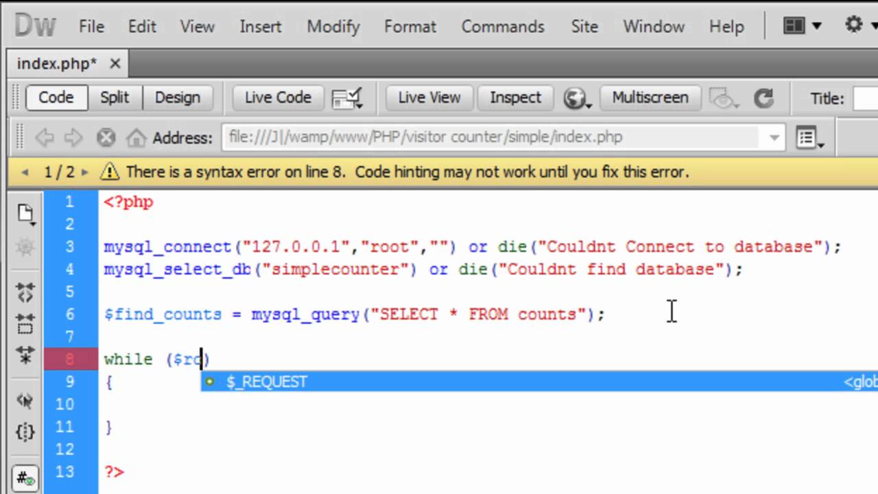 Php Simple Visitor Counter Youtube