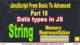 String memory representation | String data type in JavaScript | Part 18 | JavaScript | #SmartCode