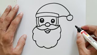 Santa Claus Face Drawing | Santa Claus Face Drawing Easy