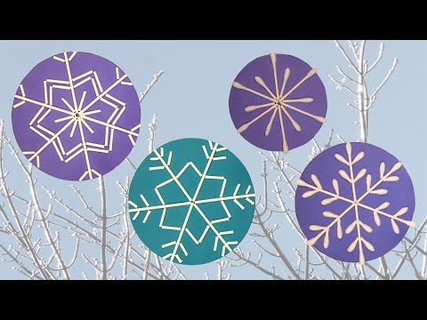 Q-tip snowflakes craft DIY Q-tip snowflakes craft DIY