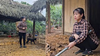 Vang Ly built a bamboo floor, making the house closer to nature