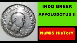 INDO GREEK -APPOLODOTUS II COIN / NUMIS HISTORY