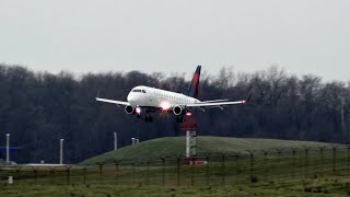 GREAT PLANE SPOTTING: Delta E175L Lands Cincinnati on Runway 18L December 15, 2024