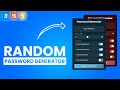 Random Password Generator | JAVASCRIPT | Zia Codes