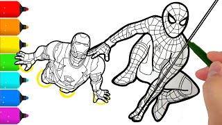 Spider-Man and Iron Man Coloring Pages