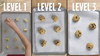 Level 1 vs Level 2 vs Level 3: Chocolate Chip Cookies