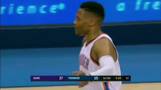 RUSSELL WESTBROOK WITH A BEAUTIFUL DIME TO STEVEN ADAMS AND MASSIVE DUNK! OKC VS PHOENIX SUNS!