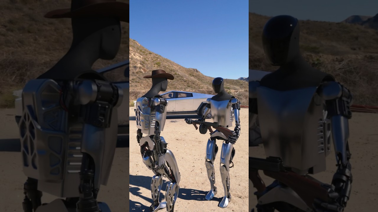 Robots Testing The Bulletproof Cybertruck Go It Robots Testing The Bulletproof Cybertruck Go It