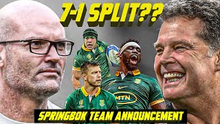 Springbok Rugby TEAM ANNOUNCEMENT | 7-1 Split?? - Rugby World Cup Final