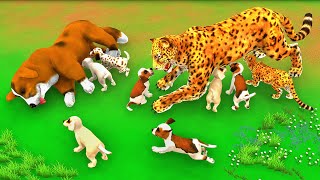 पिल्ले माँ कुत्ता और चीता Pille Maa Kutta Aur Cheetah Adopted puppies Story Funny Animal Videos