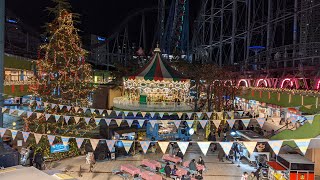 【4K Tokyo】The christmas lights in the amusument park   #Binaural