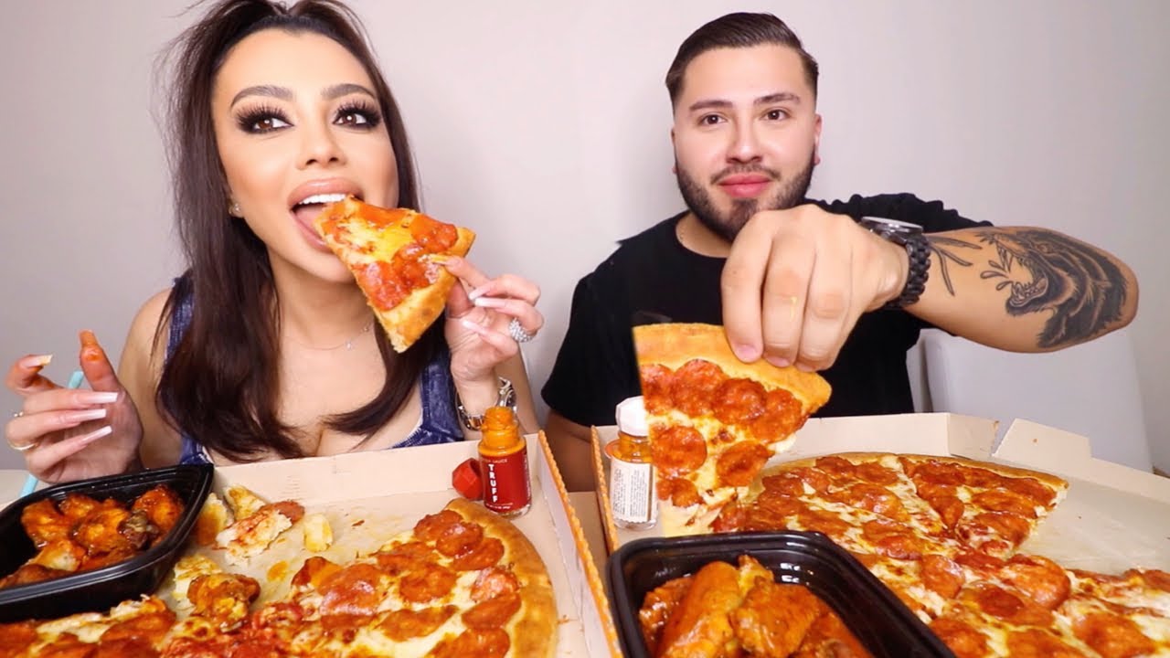 Little Caesars Pizza Mukbang Youtube