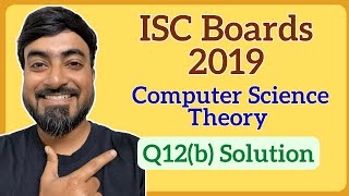 ISC Class 12 Computer Science Boards Theory 2019 | Q12(a) Solution - Binary Tree PreOrder Traversal