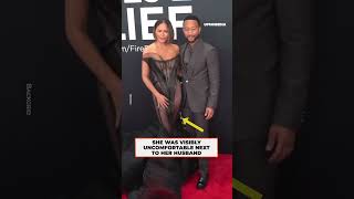 Chrissy Teigen struggled at the Grammys with her daring dress