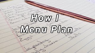 How I Menu Plan