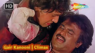 Gair Kanooni - Climax | Rajinikanth, Govinda, Sridevi, Kader Khan | Full Action | Hindi Comedy Movie