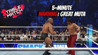 WWE 2K24 My FACTION: LIVE EVENTS 5-MINUTE WARNING: GREAT MUTA Vs Lex Luger TABLE MATCH