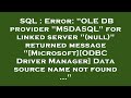 SQL : Error: 